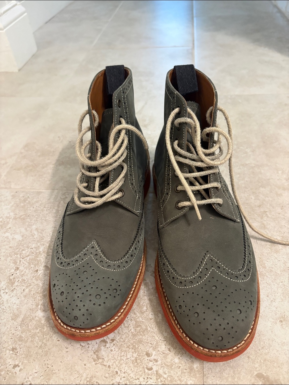 Grenson Suede Wingtip Boots